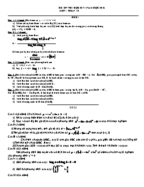 Bộ đề ôn thi học kỳ I năm học 2015 môn Toán 12